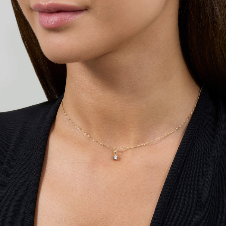 Image of 10K Yellow Gold The Shadow Drop Diamond Choker on Models Neck