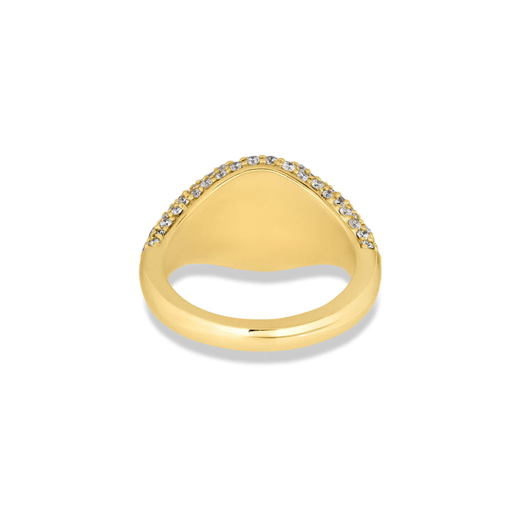 Stone and Strand 14K Yellow Gold The Standard Diamond Signet Ring Rear Image