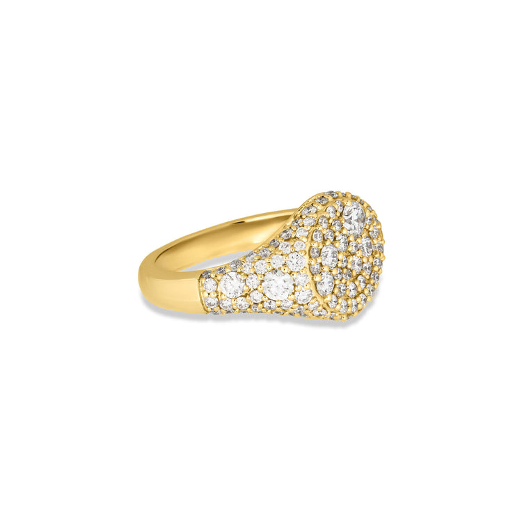 Stone and Strand 14K Yellow Gold The Standard Diamond Signet Ring Side Image