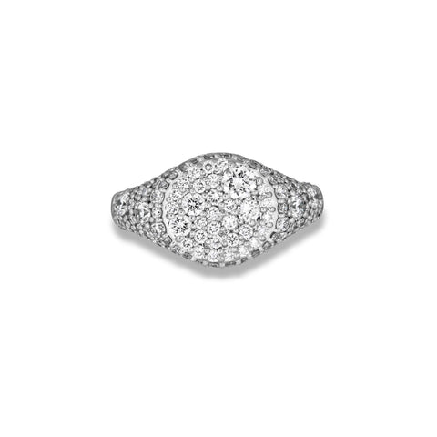 Stone and Strand Sterling Silver The Standard LAB-Created DIamond Signet Front Image