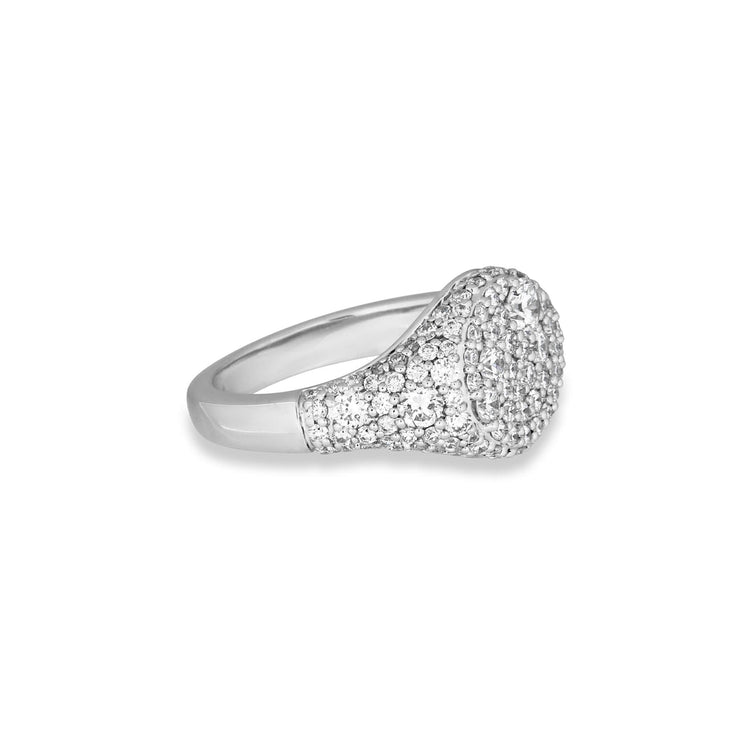 Stone and Strand Sterling Silver The Standard LAB-Created DIamond Signet Side Image