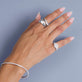 Image of Sterling Silver The Standard LAB-Created Diamond Signet with Stone and Strand Rings