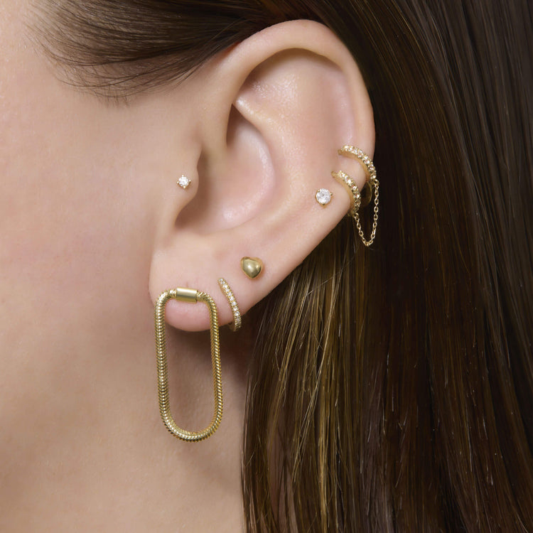 Image of 14K Yellow Gold The Tina Earrings with Stone and Strand Earrings
