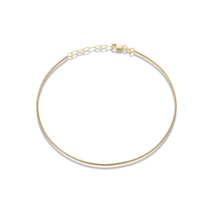 Stone and Strand 10K Yellow Gold Thin Snake Bracelet Front Image
