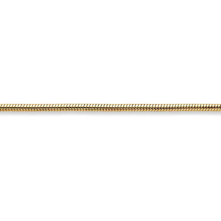 Stone and Strand 10K Yellow Gold Thin Snake Bracelet Close Up Image