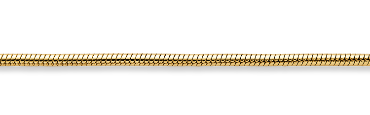 Stone and Strand 10K Yellow Gold Thin Snake Necklace Chain Detail Image