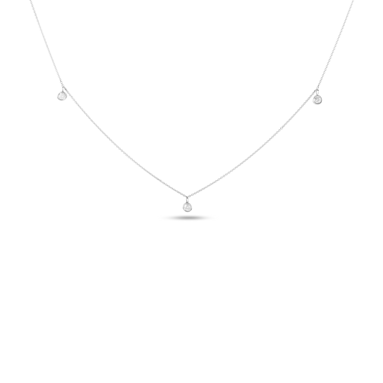 White Gold Three Diamond Choker Necklace