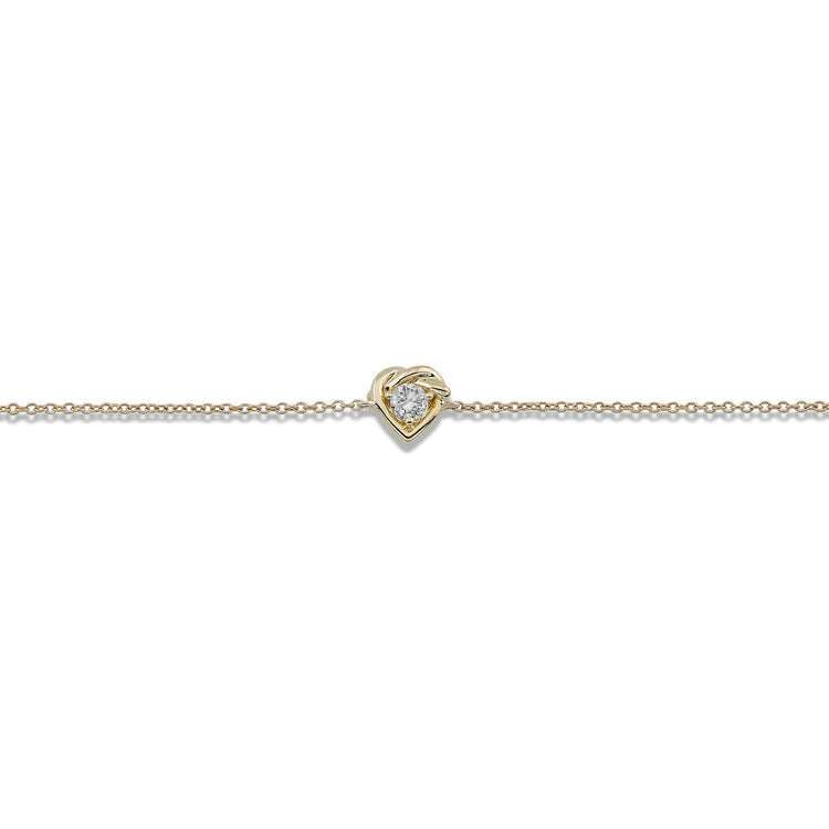 Stone and Strand 10K Yellow Gold Tie The Knot Diamond Bracelet Close Up Image