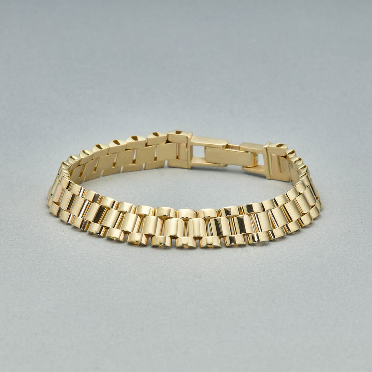 Stone and Strand 14K Yellow Gold Timepiece Bracelet Editorial Image