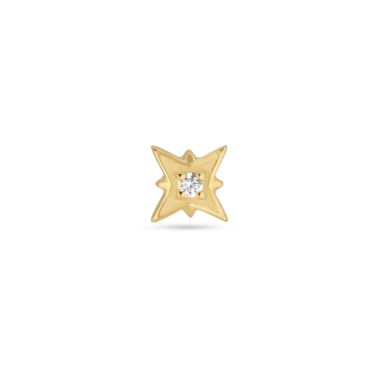 Stone and Strand 14K Yellow Gold Tiny Diamond Gold North Star Flat Back Front Image