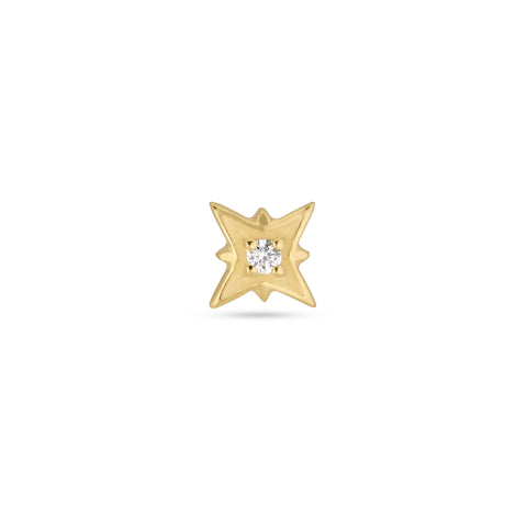 Stone and Strand 14K Yellow Gold Tiny Diamond Gold North Star Flat Back Front Image