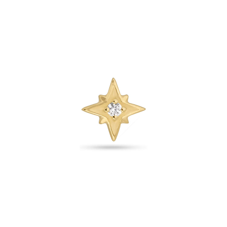 Stone and Strand 14K Yellow Gold Tiny Diamond Gold North Star Flat Back Front Image