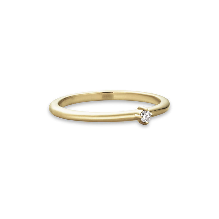 Stone and Strand 14K Yellow Gold Tiny Diamond Ring Side Image