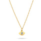 Stone and Strand 10K Yellow Gold Tiny Evil Eye Diamond Necklace Close Up Image
