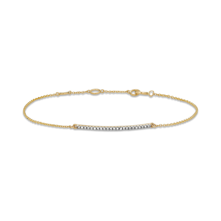 Stone and Strand 14K Yellow Gold Teeny Pave Diamond Bar Bracelet Front Image