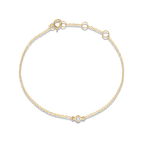 Stone and Strand 10K Yellow Gold Tiny Round Diamond Bracelet Front Image