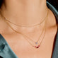 Tiny Round Diamond Disc Necklace