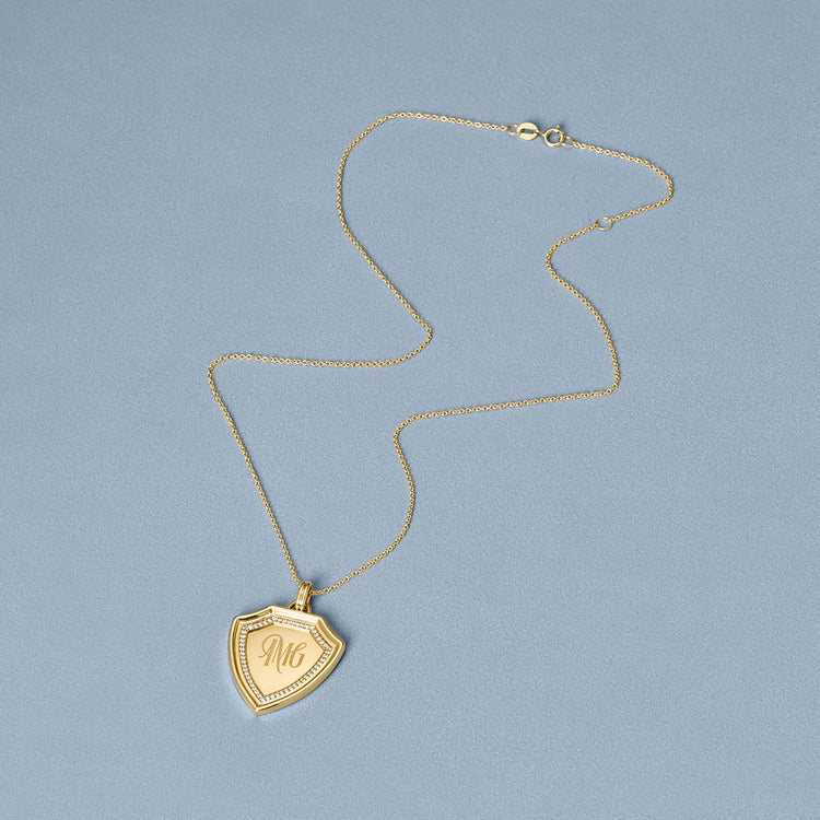 Stone and Strand 14K Yellow Gold Titleholder Edition Pave Necklace Editorial Image