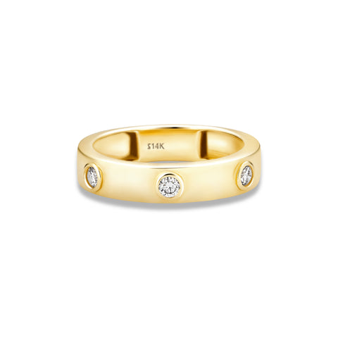 Stone and Strand 14K Yellow Gold Together Forever Diamond Trio Band Front Image