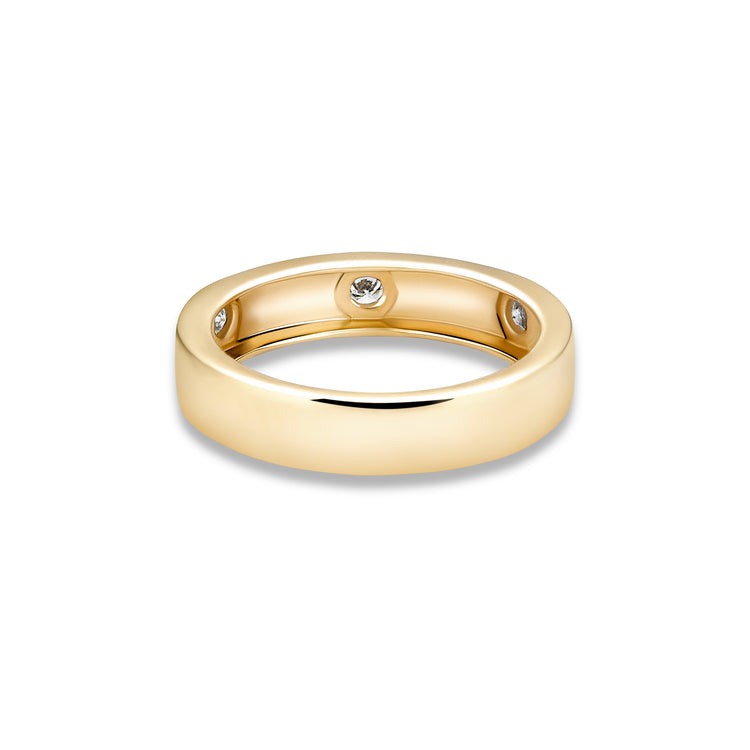 Stone and Strand 14K Yellow Gold Together Forever Diamond Trio Band Rear Image