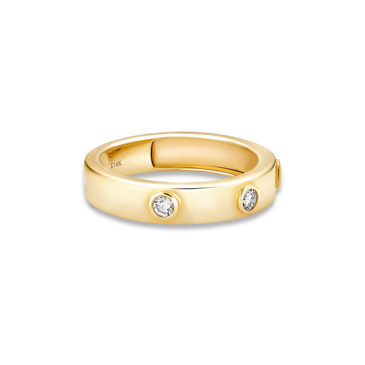 Stone and Strand 14K Yellow Gold Together Forever Diamond Trio Band Side Image