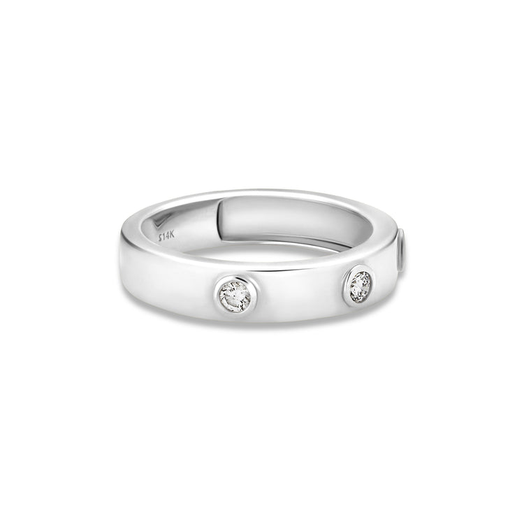 Stone and Strand 14K White Gold Together Forever Diamond Trio Band Side Image