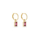 Stone and Strand 14K Yellow Gold Tourmaline Diamond Huggies Side Image