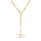 Stone and Strand 10K Yellow Gold Trombone Link Toggle Lariat Necklace Close Up Image