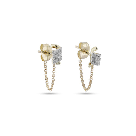 Stone and Strand 10K Yellow Gold Twinkling Twine Front To Back Earrings Side Image