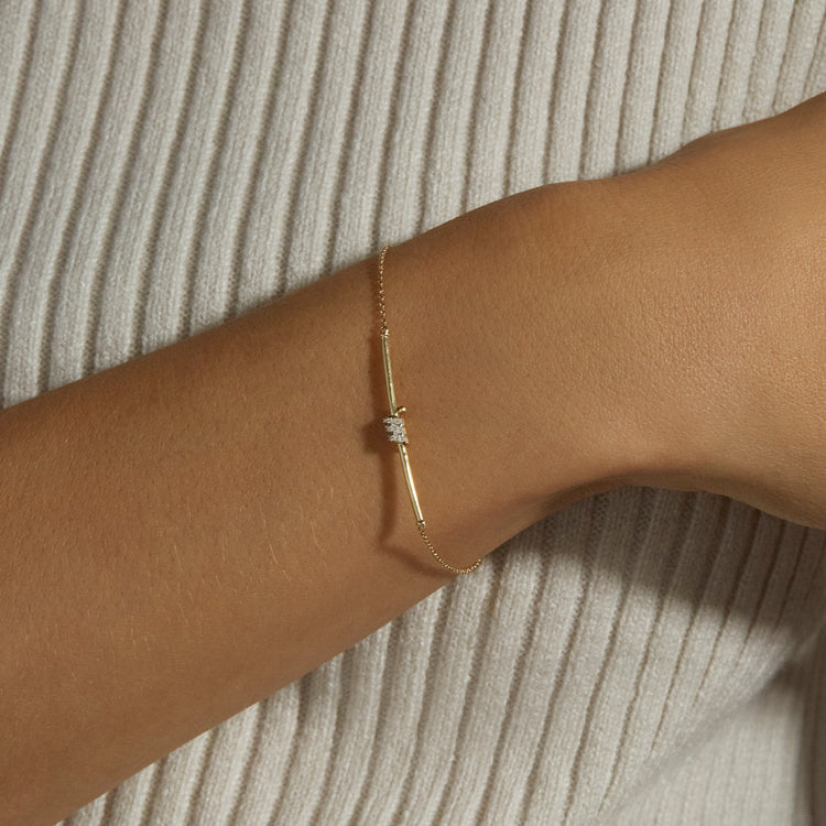 Image of 10K Yellow Gold Twinkling Twine Pav√© Bracelet on Models Arm