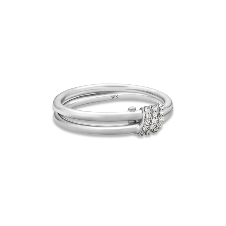 Stone and Strand 10K White Gold Twinkling Twine Pav√© Duo Ring Side Image
