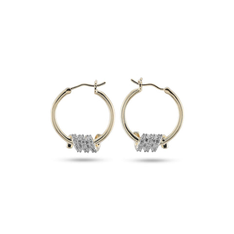Stone and Strand 10K Yellow Gold Twinkling Twine Pave Hoops Front Image