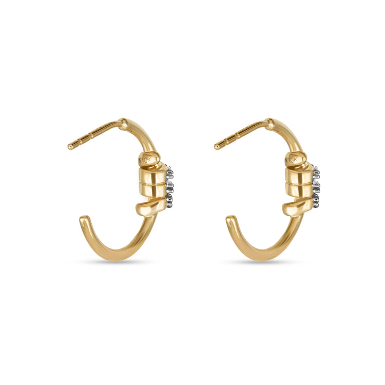 Stone and Strand 10K Yellow Gold Twinkling Twine Pav√© Hoops Rear Image
