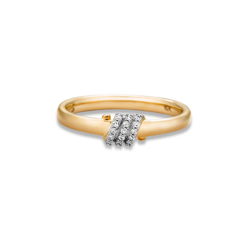 Stone and Strand 10K Yellow Gold Twinkling Twine Pav√© Ring Front Image