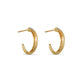 Twist Pave and Gold Hoops