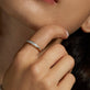 Image of 10K Yellow Gold Twist Pave and Gold Band on Models Hand