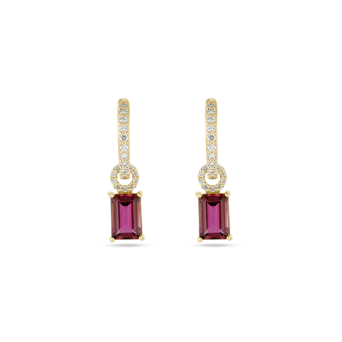 Tourmaline Diamond Huggies