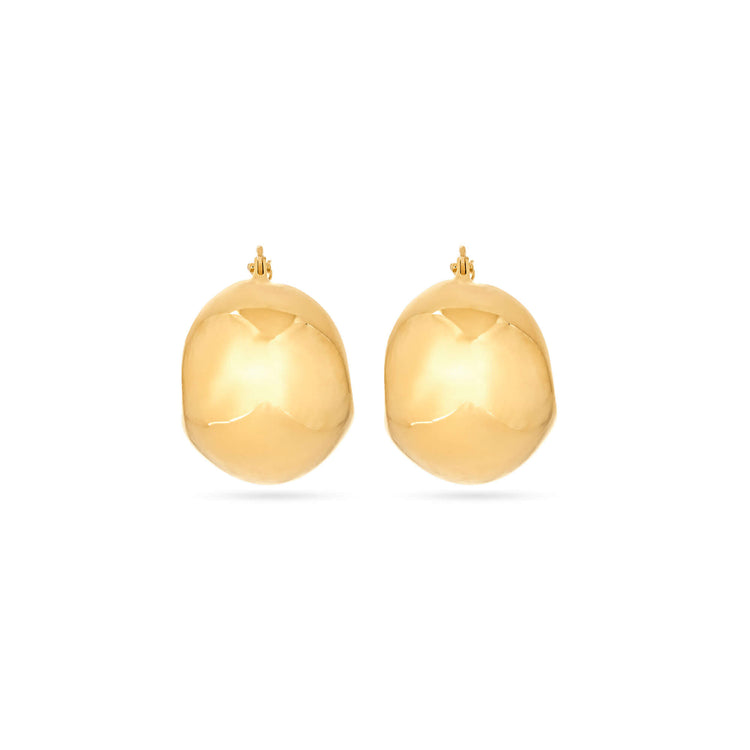 Stone and Strand 14K Yellow Gold Ultra Puff Gold Huggies Front Image