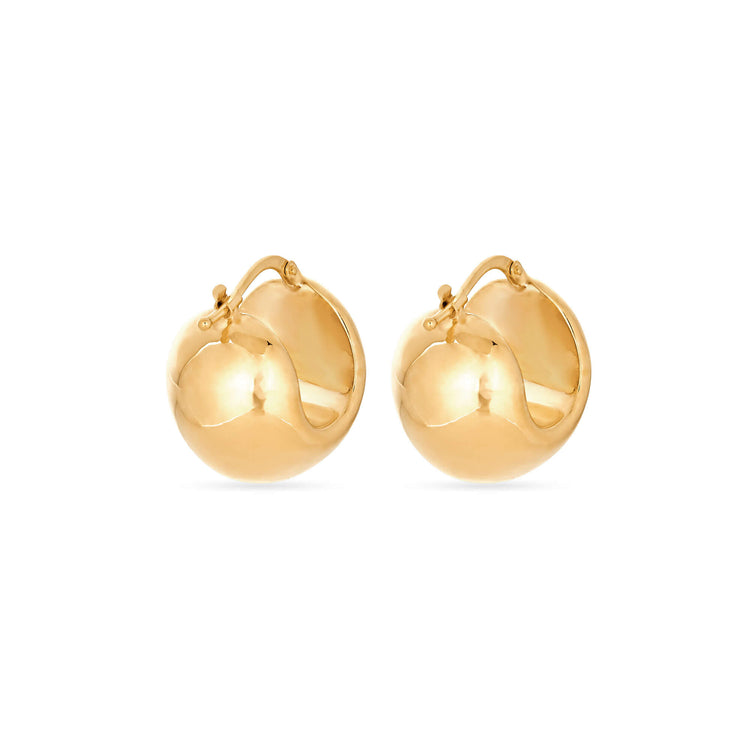 Stone and Strand 14K Yellow Gold Ultra Puff Gold Huggies Rear Image