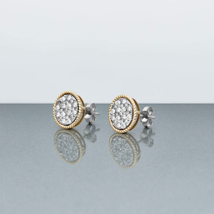 Stone and Strand 10K Yellow Gold Uncorked Pave Studs Editorial Image