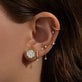 Image of 10K Yellow Gold Uncorked Pave Studs with Stone and Strand Earrings