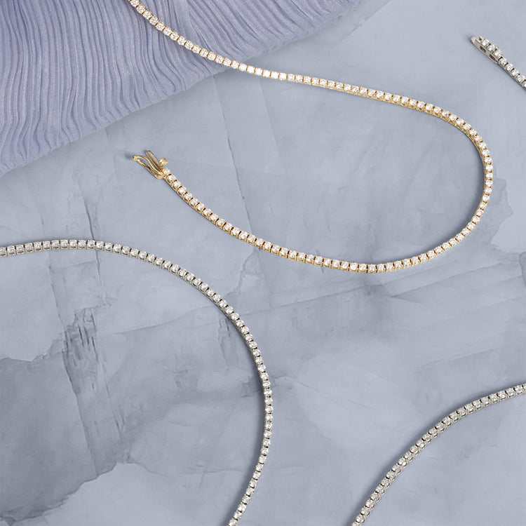Still life image of Unflippable Tennis Choker in Yellow Gold and White Gold