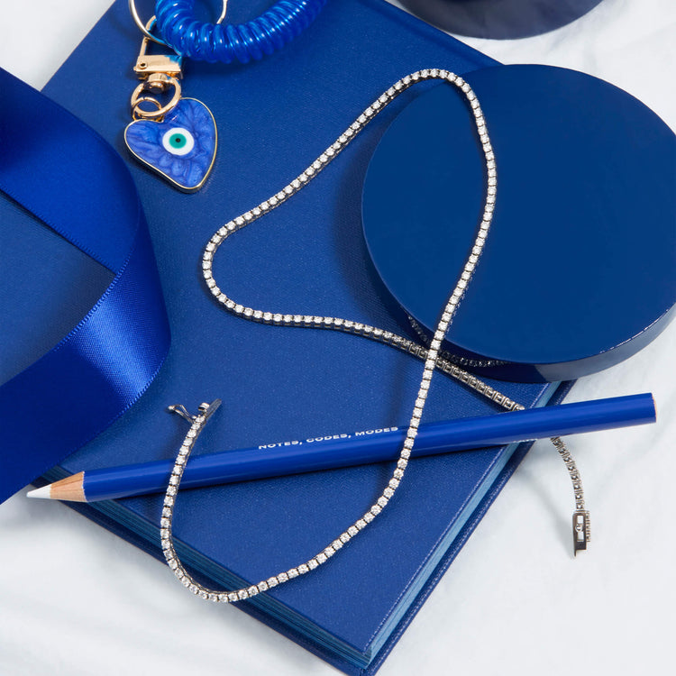 Still life image of Unflippable Tennis Necklace in White Gold