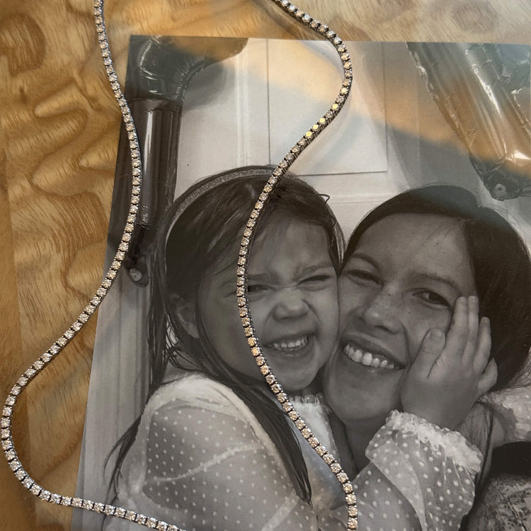 Still life image of Unflippable Tennis Necklace in White Gold