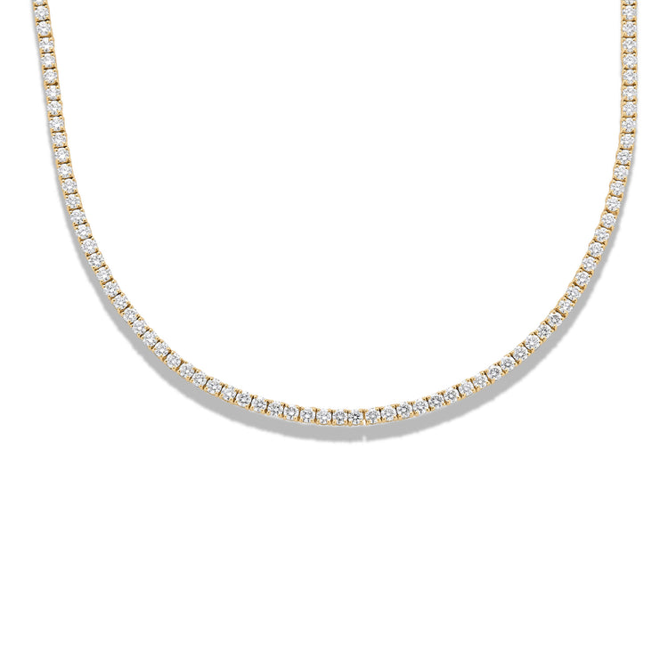 Stone and Strand 14K Yellow Gold Unflippable Tennis Necklace Close Up Image