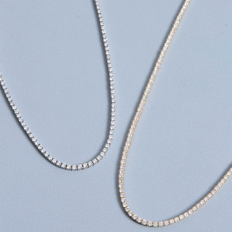 Still life image of Unflippable Tennis Choker in Yellow Gold and White Gold