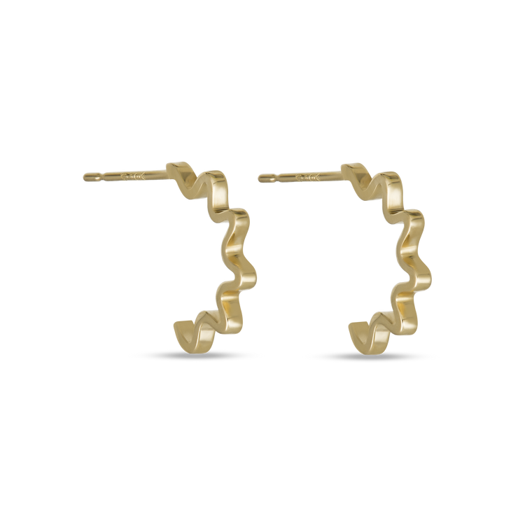 Gold Scribble Hoops
