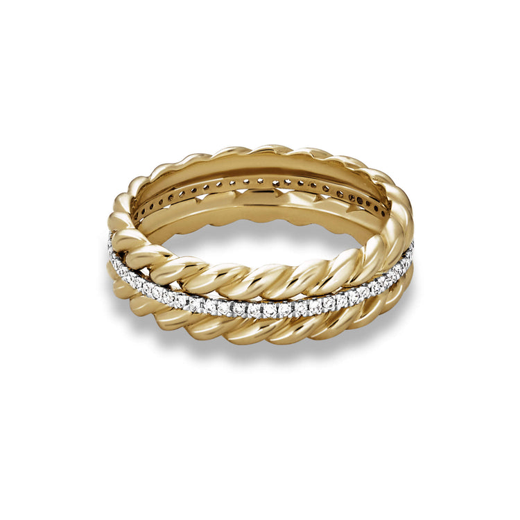 Stone and Strand 14K Yellow Gold Velvet Ropes Diamond Band Rear Image