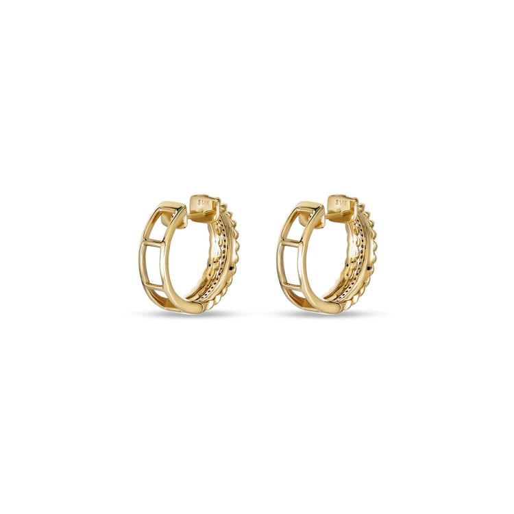 Stone and Strand 14K Yellow Gold Velvet Ropes Diamond Huggies Rear Image