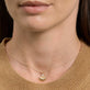 Image of 14K Yellow Gold Vintage Scallop Shell Necklace on Models Neck
